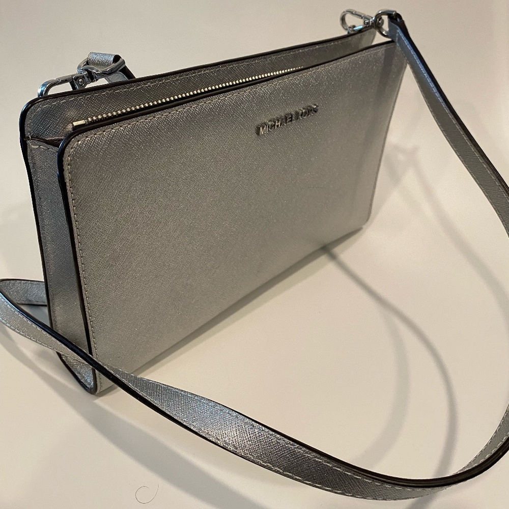 Like-New Silver Michael Kors Purse